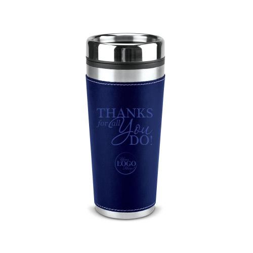 Corporate Gifts - Drinkware - Travel Mugs - Thanks for All You Do Leatherette Tumbler