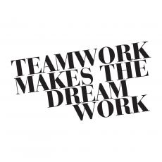 Teamwork Dream Work Block Vinyl Wall Decal - Vinyl Wall Decals