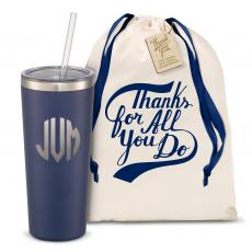 Joe Straw - The Joe Straw - Monogram 20oz. Stainless Steel Tumbler