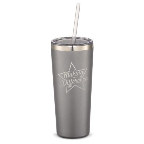 Corporate Gifts - Drinkware - Vacuum Insulated - Tumblers - The Joe Straw - Making a Difference Star 20oz. Stainless Steel Tumbler