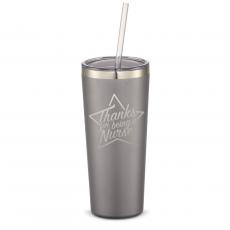 The Joe Straw - Thanks Nurse Star 20oz. Stainless Steel Tumbler - Nurses Gifts