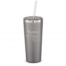 The Joe Straw - Holiday Gift 20oz. Stainless Steel Tumbler - Corporate Gifts