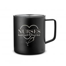 Nurses Touch Hearts 14oz. Travel Camp Mug - Nurses Gifts