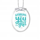 Working With You is a Gift Oval Crystal Ornament