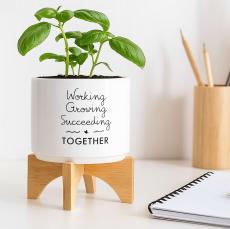 Working Growing Succeeding Planter with Stand - Fun Motivational Gifts