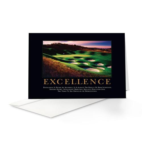 Corporate Gifts - Greeting Cards - Classic Motivational Cards - Excellence Golf Greeting Cards (25 Pack)