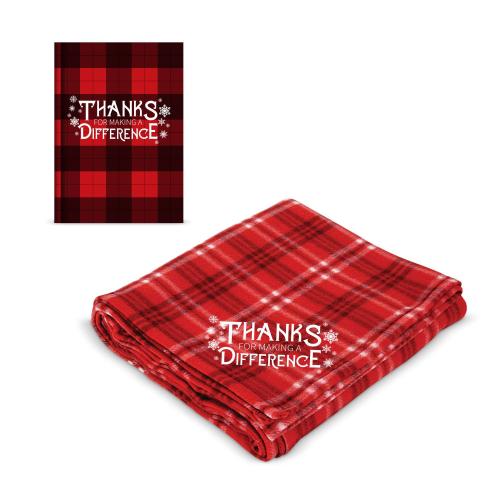 Corporate Gifts - Employee Gifts - Bags & Totes - Bag Gift Sets - Thanks for All You Do Plaid Blanket & Notebook Set