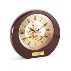 Employee Gifts - Rosewood Interactive Gear Clock Personalized Desk Clock