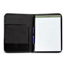 Motivational Debossed Black Leather Padfolio - Attitude