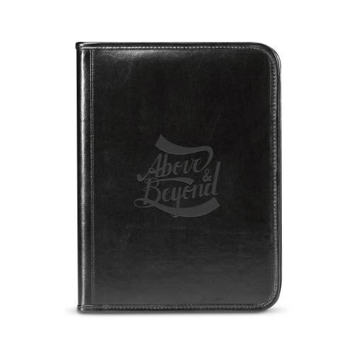 Corporate Gifts - Padfolios - Motivational Debossed Black Leather Padfolio