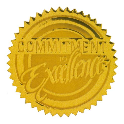 Certificate Seals | Commitment to Excellence Gold Foil Certificate