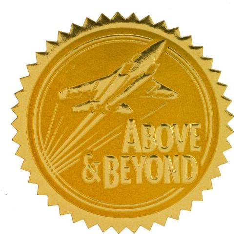 Above & Beyond Gold Foil Certificate Seals Certificate Seals