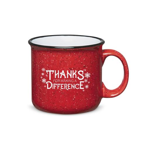 Corporate Gifts - Drinkware - Ceramic Mugs - Making a Difference Snowflake Holiday Camp Mug