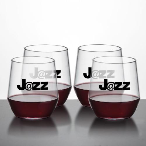 Wine Glasses Poolside Tritan Stemless Wine Glass 15oz (Set of 4) B