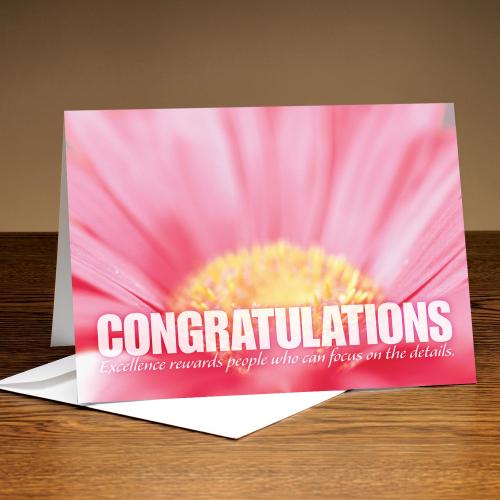 Congratulations Pink Flower 25Pack Greeting Cards Recognition Cards