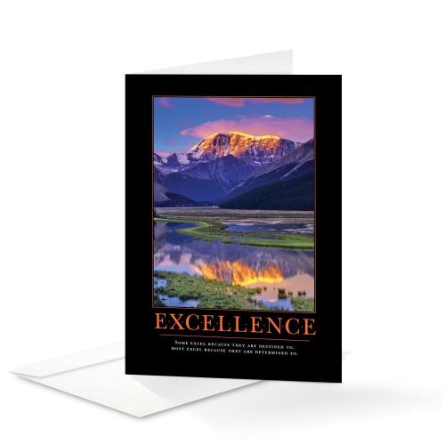 Corporate Gifts - Greeting Cards - Classic Motivational Cards - Excellence Mountain Greeting Cards (25 Pack)