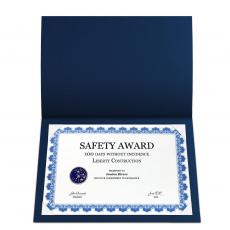Navy Padded Presentation Cover - Certificate Awards