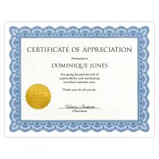 Blue Classic Impressions Certificate Paper - Certificate Awards