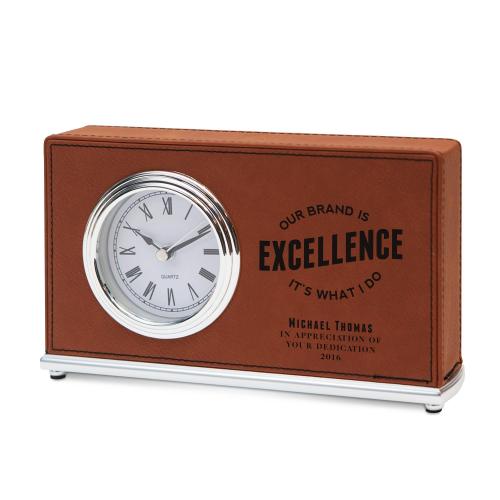 Brand Excellence Personalized Leather Clock 752220PBR Clock Awards