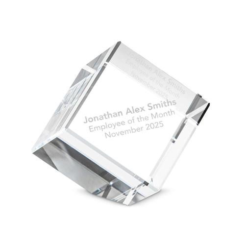 Awards & Recognition - Crystal Awards - 3D Crystal Awards - 3D Jewel Cut Cube Crystal Award