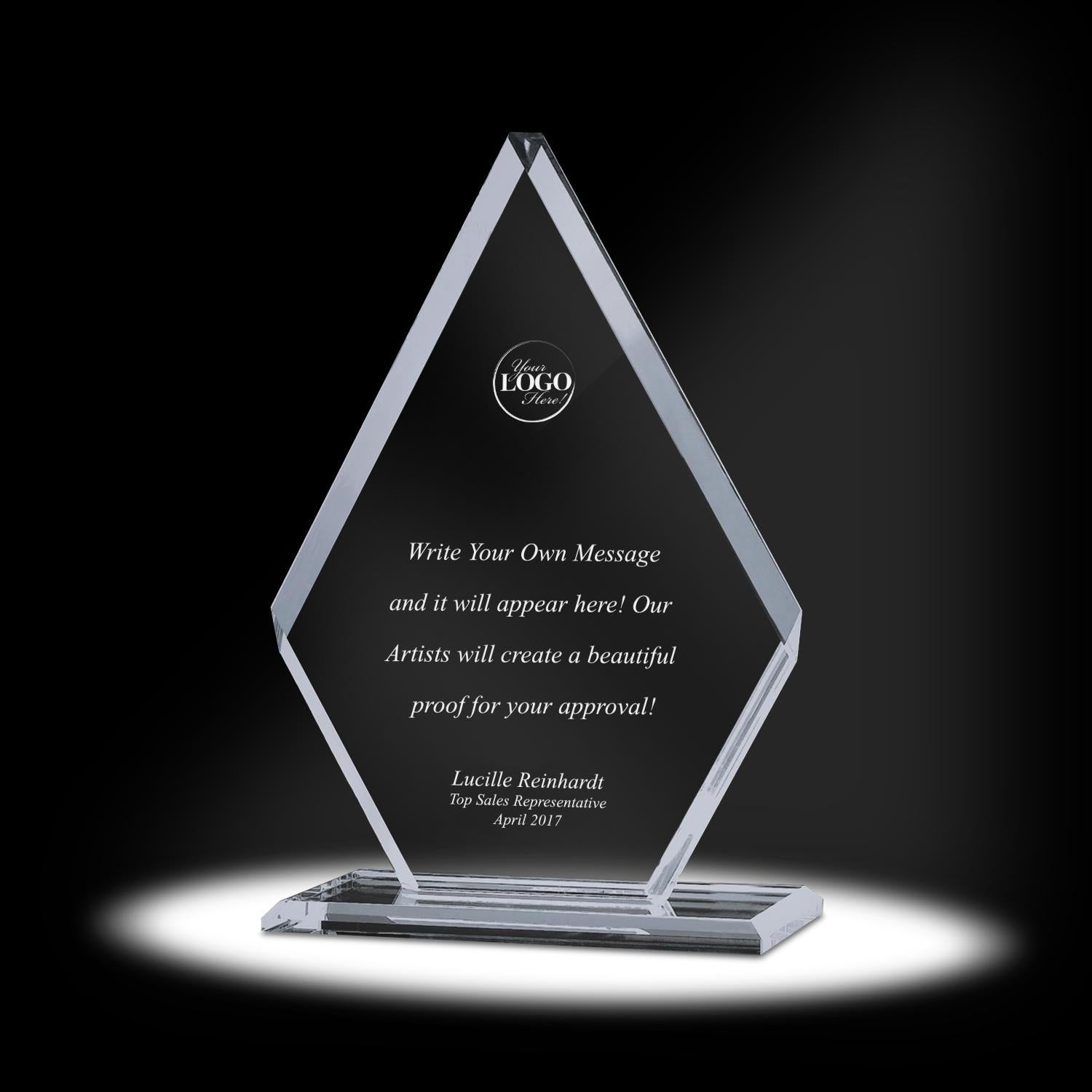 6.75 Custom Sales Excellence Award with Engraving Included Prime Sales Excellence Crystal Awards