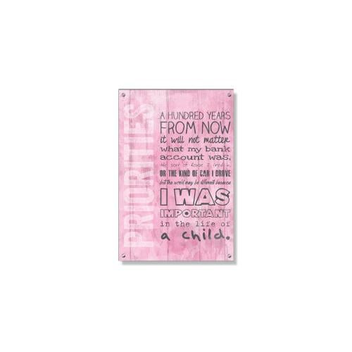 Posters & Art - Motivational Posters - Inspirational Art - Priorities Pink Inspirational Art