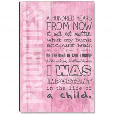 Priorities Pink Inspirational Art - Inspirational Art