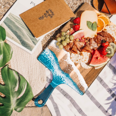 Ocean Vibes Acacia Wood Cutting Board - Gifts for Her