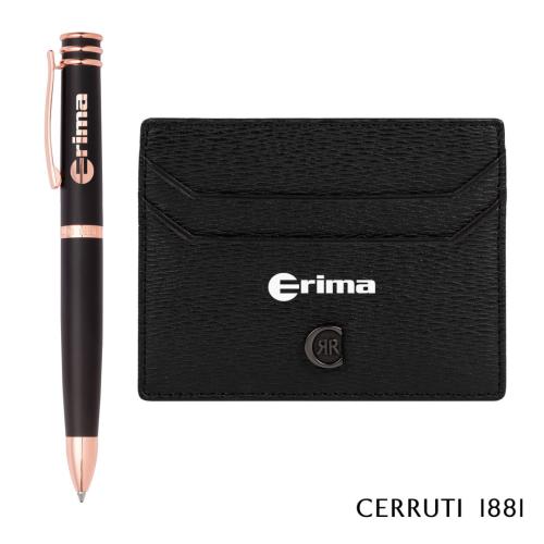 Cerruti 1881 Austin Tintenroller Aus Messing – Diamond-Black, 14 Cm, Luxuriöses Schreibgerät Als Geschenk