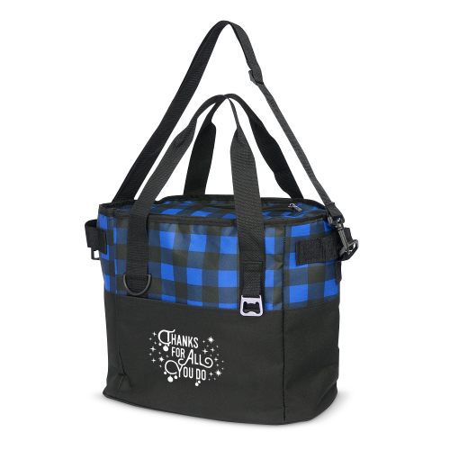 Corporate Gifts - Shop by Occasion - Holiday Gifts - Bags & Totes - Thanks for Making A Difference Plaid Holiday Cooler Bag