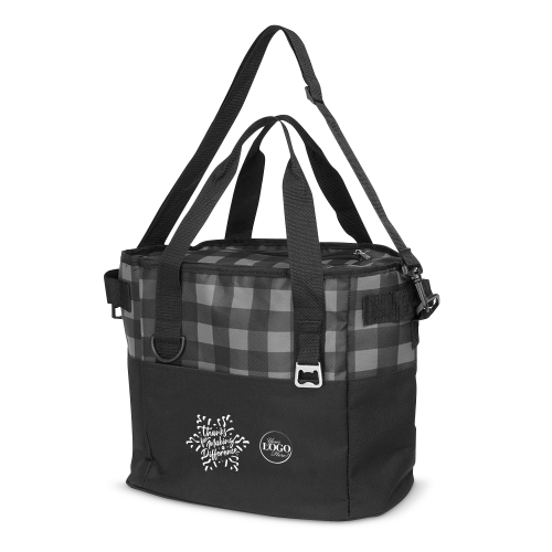 Corporate Gifts - Shop by Occasion - Holiday Gifts - Bags & Totes - Making A Difference Snowflake Plaid Holiday Cooler Bag