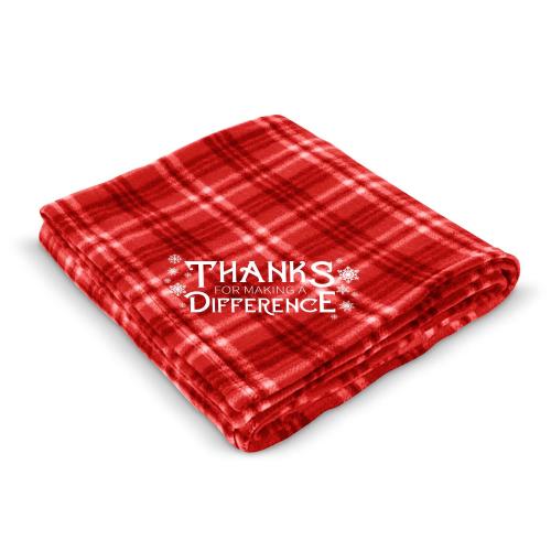 Corporate Gifts - Shop by Occasion - Holiday Gifts - Blankets & Socks - Making a Difference Plaid Fleece Blanket