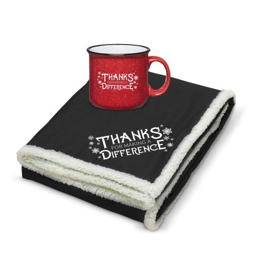 Making a Difference Snowflake Cozy Camp Mug Set Corporate Gifts - Shop by Occasion - Holiday Gifts - Blankets & Socks - Making a Difference Snowflake Cozy Camp Mug Set