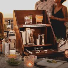 Tabletop Acacia Bar Set - Barware