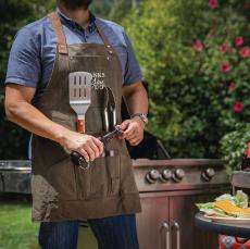 Canvas Apron & BBQ Tool Set - Picnic and Barbecue