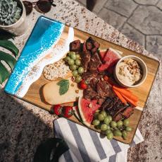 Ocean Vibes Acacia Wood Cutting Board - Gifts for Her