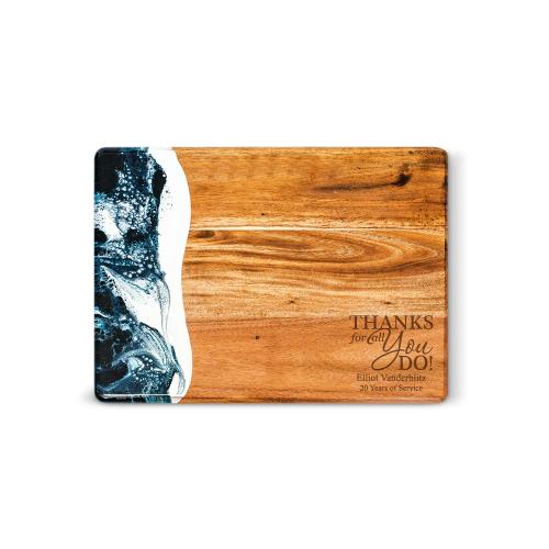 Resin Accented Acacia Wood Cutting Board Corporate Gifts - Cutting Boards - Resin Accented Acacia Wood Cutting Board