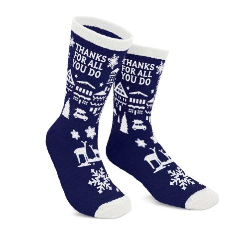 Corporate Gifts - Shop by Occasion - Holiday Gifts - Blankets & Socks - Thanks Doodles Holiday Fuzzy Socks