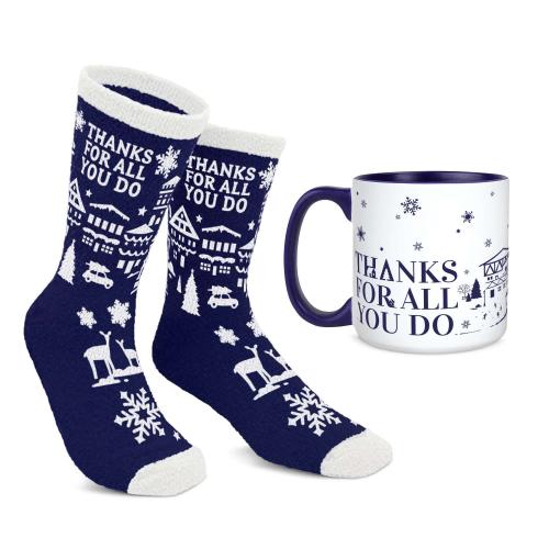 Corporate Gifts - Shop by Occasion - Holiday Gifts - Gift Sets - Thanks Doodles Socks & Mug Holiday Gift Set