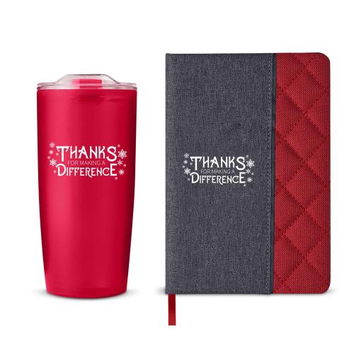 Appreciation Tumbler & Notebook Holiday Gift Set Corporate Gifts - Shop by Occasion - Holiday Gifts - Gift Sets - Appreciation Tumbler & Notebook Holiday Gift Set