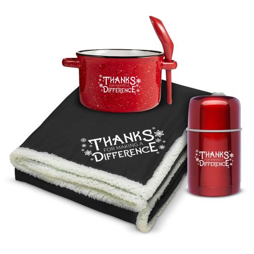 Corporate Gifts - Shop by Occasion - Holiday Gifts - Blankets & Socks - Making a Difference Snowflake Cozy Soup Holiday Gift Set