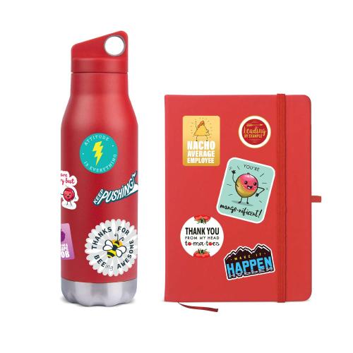 Corporate Gifts - Employee Gifts - Gift Sets - Drinkware - Blue Stickered Kudos Set