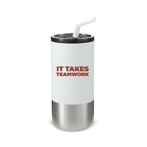 Corporate Gifts - Drinkware - Straw Tumblers - Working Growing Succeeding Stainless Straw Tumbler