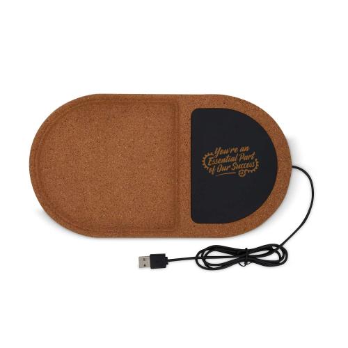 Corporate Gifts - Employee Gifts - Bags & Totes - Tote Bags - Blossom Cork Wireless Charger Eco Tech Gift