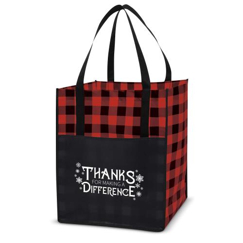 Corporate Gifts - Employee Gifts - Bags & Totes - Bag Gift Sets - Thanks for All You Do Value Plaid Tote