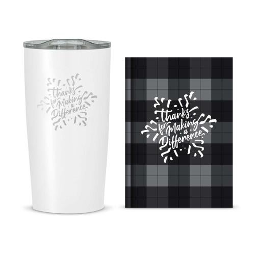 Thanks for All You Do Plaid Desktop Set Corporate Gifts - Employee Gifts - Gift Sets - Drinkware - Thanks for All You Do Plaid Desktop Set