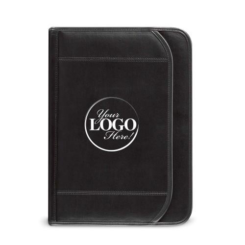 Custom Leather Zipper Padfolio Corporate Gifts - Padfolios - Custom Leather Zipper Padfolio