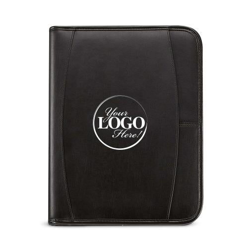 Corporate Gifts - Padfolios - Custom Leather Zipper Padfolio
