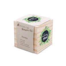 Encourage Mint Wooden Plant Cube - Eco-Friendly Gifts