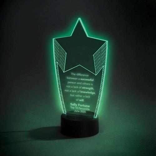 Awards & Recognition - Acrylic Awards - Shooting Star Light-Up Acrylic Award